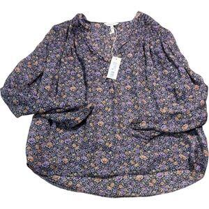 Rebecca Taylor Floral 100% Silk Blouse Top Multicolor Size 12‎ Women's NWT